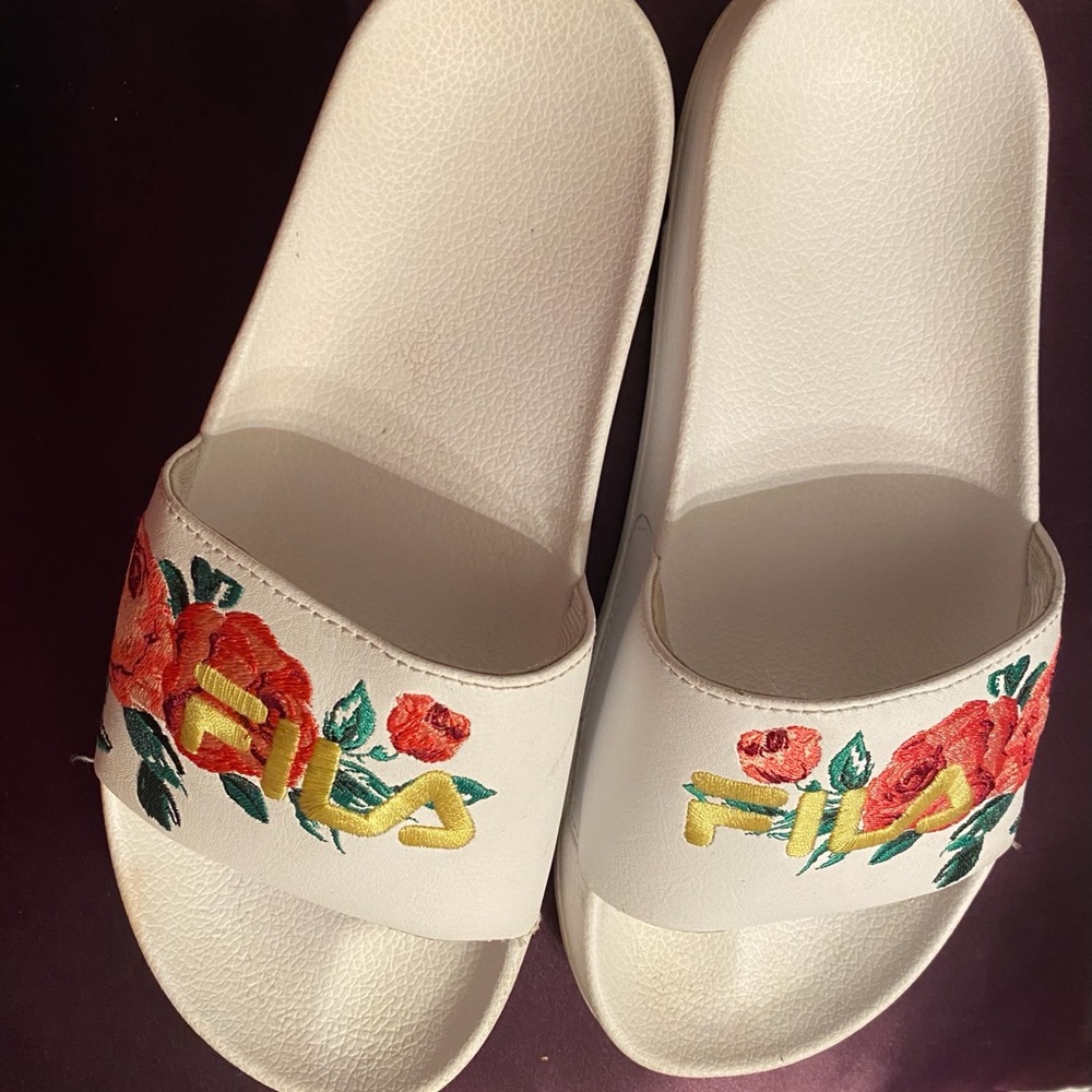 Fila embroidered slides
